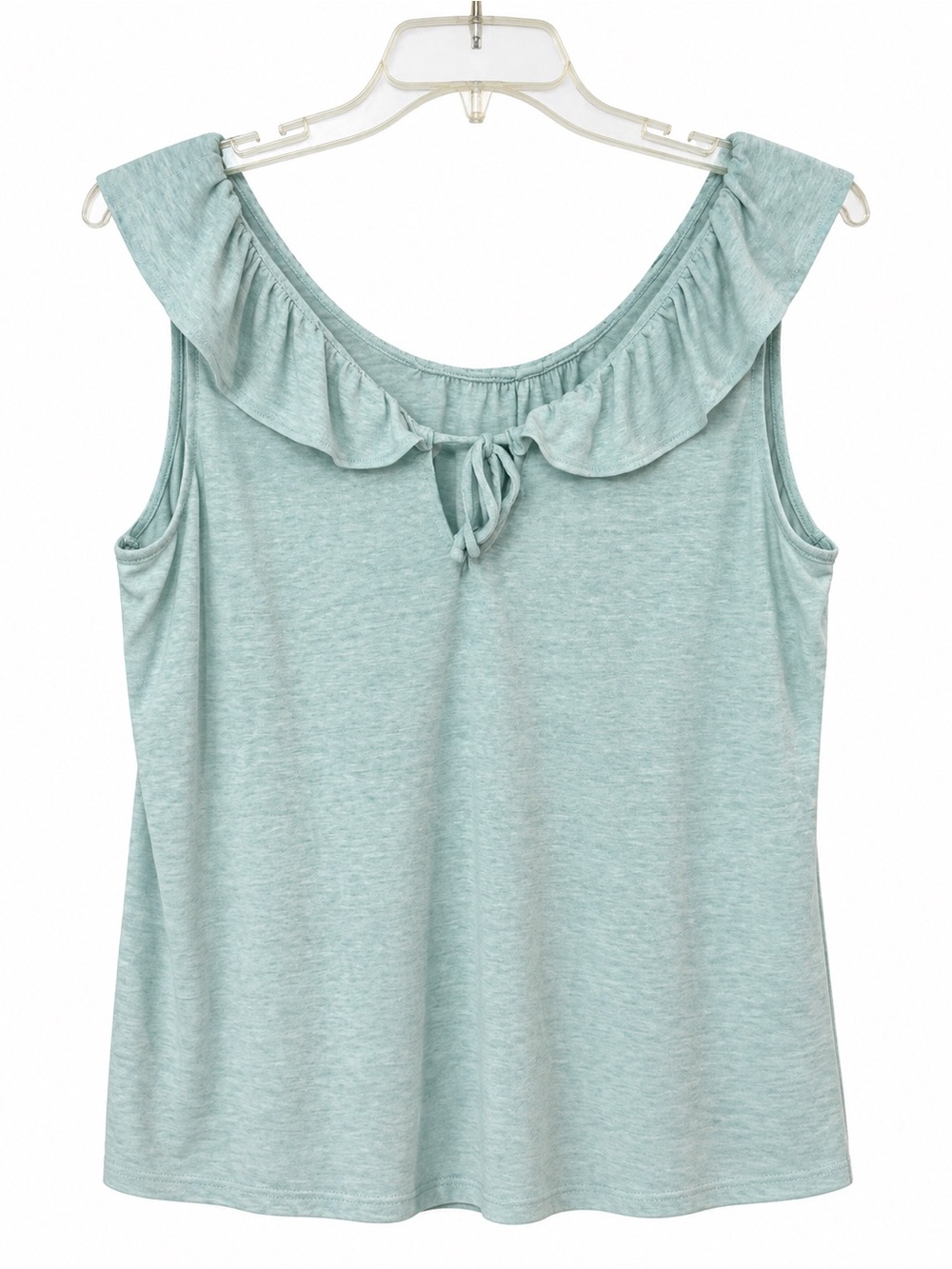 Old Navy Mint Green Ruffle Neck Tie Front Tank Top